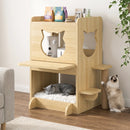 BOSSIN Cat Feeding Station with Water Fountain Space, Window Perch & Rattan Ladder, Wood-Grain Indoor Cat Food Table with Hanging Toys, Bottom Rest Area & Scratch Posts, Dog Proof Pet Feeder  199.99