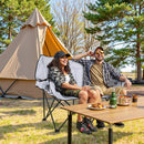 BOSSIN Double Oversized Camping Chairs for Adults, Folding Loveseat Camping Couch with Side Cup Holder&Back Pocket