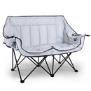 BOSSIN Double Oversized Camping Chairs for Adults, Folding Loveseat Camping Couch with Side Cup Holder&Back Pocket