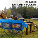 BOSSIN Double Oversized Camping Chairs for Adults, Folding Loveseat Camping Couch with Side Cup Holder&Back Pocket