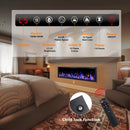 BOSSIN  Electric Fireplace Ultra Narrow Frame &Wider screen with Adjustable Flame Color and Speed,Remote Control with Timer,750/1500W