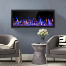 BOSSIN  Electric Fireplace Ultra Narrow Frame &Wider screen with Adjustable Flame Color and Speed,Remote Control with Timer,750/1500W