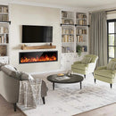 BOSSIN  Electric Fireplace Ultra Narrow Frame &Wider screen with Adjustable Flame Color and Speed,Remote Control with Timer,750/1500W