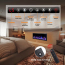 BOSSIN  Electric Fireplace Ultra Narrow Frame &Wider screen with Adjustable Flame Color and Speed,Remote Control with Timer,750/1500W