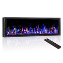 BOSSIN  Electric Fireplace Ultra Narrow Frame &Wider screen with Adjustable Flame Color and Speed,Remote Control with Timer,750/1500W