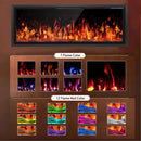 BOSSIN  Electric Fireplace Ultra Narrow Frame &Wider screen with Adjustable Flame Color and Speed,Remote Control with Timer,750/1500W