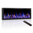 BOSSIN  Electric Fireplace Ultra Narrow Frame &Wider screen with Adjustable Flame Color and Speed,Remote Control with Timer,750/1500W