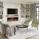 BOSSIN  Electric Fireplace Ultra Narrow Frame &Wider screen with Adjustable Flame Color and Speed,Remote Control with Timer,750/1500W