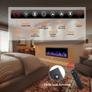 BOSSIN  Electric Fireplace Ultra Narrow Frame &Wider screen with Adjustable Flame Color and Speed,Remote Control with Timer,750/1500W