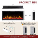 BOSSIN  Electric Fireplace Ultra Narrow Frame &Wider screen with Adjustable Flame Color and Speed,Remote Control with Timer,750/1500W