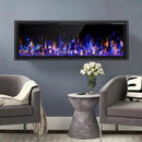 BOSSIN  Electric Fireplace Ultra Narrow Frame &Wider screen with Adjustable Flame Color and Speed,Remote Control with Timer,750/1500W