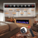 BOSSIN  Electric Fireplace Ultra Narrow Frame &Wider screen with Adjustable Flame Color and Speed,Remote Control with Timer,750/1500W