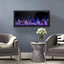BOSSIN  Electric Fireplace Ultra Narrow Frame &Wider screen with Adjustable Flame Color and Speed,Remote Control with Timer,750/1500W