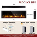 BOSSIN  Electric Fireplace Ultra Narrow Frame &Wider screen with Adjustable Flame Color and Speed,Remote Control with Timer,750/1500W