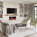 BOSSIN  Electric Fireplace Ultra Narrow Frame &Wider screen with Adjustable Flame Color and Speed,Remote Control with Timer,750/1500W