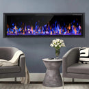 BOSSIN  Electric Fireplace Ultra Narrow Frame &Wider screen with Adjustable Flame Color and Speed,Remote Control with Timer,750/1500W