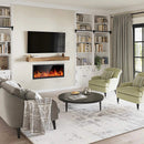 BOSSIN  Electric Fireplace Ultra Narrow Frame &Wider screen with Adjustable Flame Color and Speed,Remote Control with Timer,750/1500W