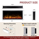 BOSSIN  Electric Fireplace Ultra Narrow Frame &Wider screen with Adjustable Flame Color and Speed,Remote Control with Timer,750/1500W