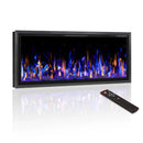 BOSSIN  Electric Fireplace Ultra Narrow Frame &Wider screen with Adjustable Flame Color and Speed,Remote Control with Timer,750/1500W