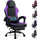 Waleaf Ergonomic Adult Gamer Chair, 330 lb Computer Chair, Racing Gaming Office Chair, Gamer Height Adjustable Swivel Chair with Lumbar Support and Headrest