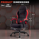 BOSSIN Gaming Chair, Fabric Big and Tall Video Game Chairs for Adults with Footrest,Racing Style Ergonomic Computer Gamer Chair with Headrest and Lumbar Support