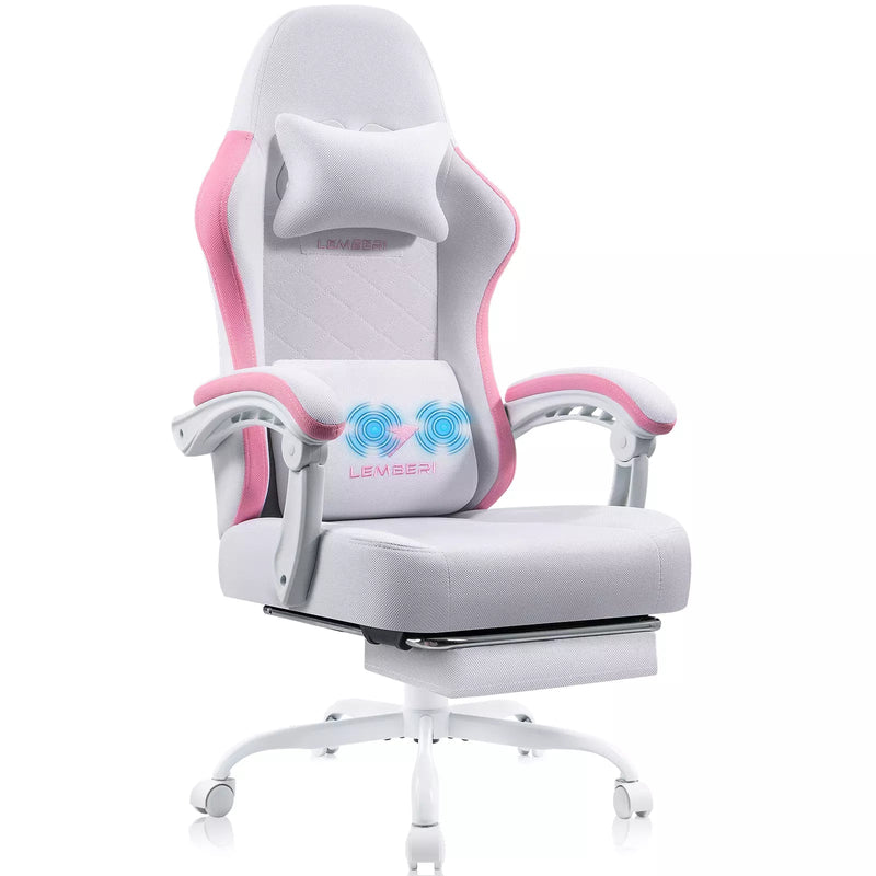 BOSSIN Gaming Chair, Fabric Big and Tall Video Game Chairs for Adults with Footrest,Racing Style Ergonomic Computer Gamer Chair with Headrest and Lumbar Support