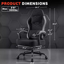BOSSIN Gaming Chair, Fabric Big and Tall Video Game Chairs for Adults with Footrest,Racing Style Ergonomic Computer Gamer Chair with Headrest and Lumbar Support