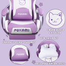 BOSSIN Pink Gaming Chair,Ergonomic Computer Chair for adult with Cat Paw Lumbar Cushion and Cat Ears