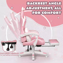 BOSSIN Pink Gaming Chair,Ergonomic Computer Chair for adult with Cat Paw Lumbar Cushion and Cat Ears