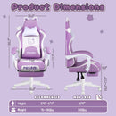 BOSSIN Pink Gaming Chair,Ergonomic Computer Chair for adult with Cat Paw Lumbar Cushion and Cat Ears