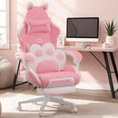 BOSSIN Pink Gaming Chair,Ergonomic Computer Chair for adult with Cat Paw Lumbar Cushion and Cat Ears