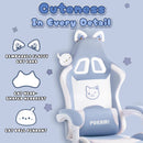 BOSSIN Pink Gaming Chair,Ergonomic Computer Chair for adult with Cat Paw Lumbar Cushion and Cat Ears