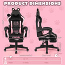 BOSSIN Pink Gaming Chair,Ergonomic Computer Chair for adult with Cat Paw Lumbar Cushion and Cat Ears