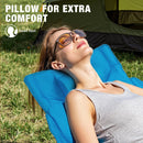 BOSSIN Portable Oversized Rocking Camping Chair for Adults,Outdoor Folding Chair with Storage Bag & Cup Holder