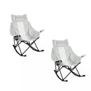 BOSSIN Portable Oversized Rocking Camping Chair for Adults,Outdoor Folding Chair with Storage Bag & Cup Holder