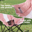 BOSSIN Portable Oversized Rocking Camping Chair for Adults,Outdoor Folding Chair with Storage Bag & Cup Holder