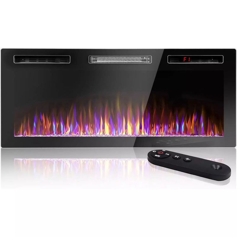 BOSSIN Ultra-Thin Silence Linear Mirrored Electric Fireplace