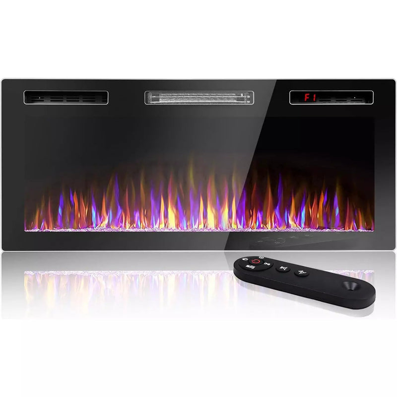 BOSSIN Ultra-Thin Silence Linear Mirrored Electric Fireplace