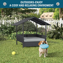 BOSSIN Wicker Dog House with Cushion for Small/Medium Dogs,Outdoor Indoor dog house with Canopy for Deck,Patio,Yard