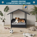 BOSSIN Wicker Dog House with Cushion for Small/Medium Dogs,Outdoor Indoor dog house with Canopy for Deck,Patio,Yard