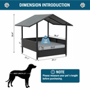 BOSSIN Wicker Dog House with Cushion for Small/Medium Dogs,Outdoor Indoor dog house with Canopy for Deck,Patio,Yard