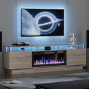 LEMBERI 70&80 Inches Fireplace TV Stand for TVs up to 80 Inches Console