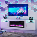 WALEAF Fireplace TV Stand with 36" Fireplace，80" TV Stand