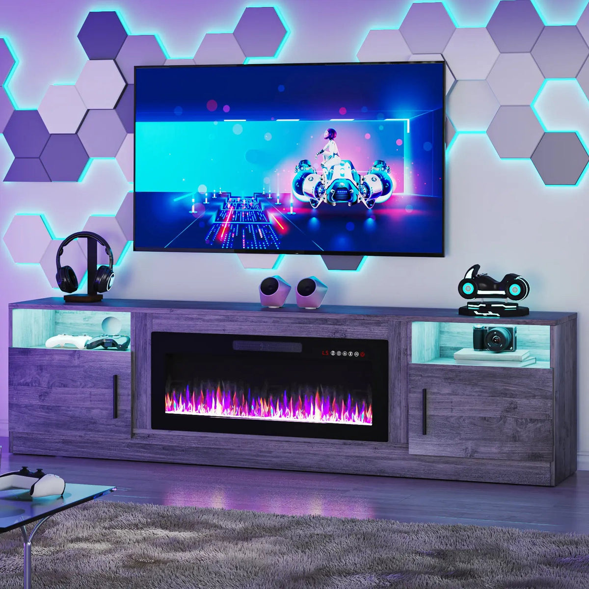 BOSSIN Fireplace TV Stand with 36