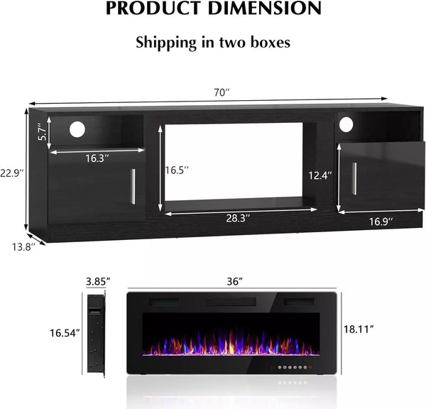 LED light strip For 36 inch Fireplace(For 70“ Fireplace TV Stand)