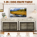 Lemberi 44 Inch double Dog Crate Furniture with 2 Storage Drawers,Wooden Dog Kennel for Inside,tables with dog crate for Large Medium Small Dogs 2 Pack