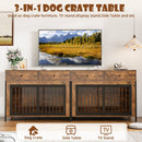 Lemberi 44 Inch double Dog Crate Furniture with 2 Storage Drawers,Wooden Dog Kennel for Inside,tables with dog crate for Large Medium Small Dogs 2 Pack