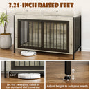 Lemberi 44 Inch double Dog Crate Furniture with 2 Storage Drawers,Wooden Dog Kennel for Inside,tables with dog crate for Large Medium Small Dogs 2 Pack