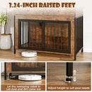 Lemberi 44 Inch double Dog Crate Furniture with 2 Storage Drawers,Wooden Dog Kennel for Inside,tables with dog crate for Large Medium Small Dogs 2 Pack