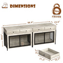 Lemberi 44 Inch double Dog Crate Furniture with 2 Storage Drawers,Wooden Dog Kennel for Inside,tables with dog crate for Large Medium Small Dogs 2 Pack